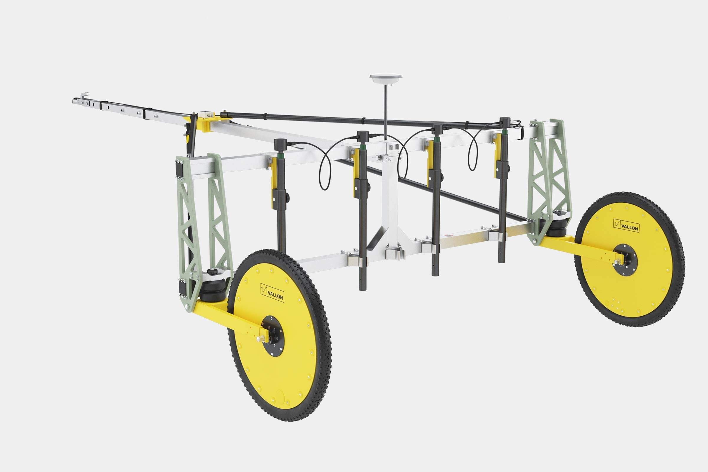 Trailer VXVT slim – Prepared for up to 4 probes with a distance of 50 cm (shown with optional components)